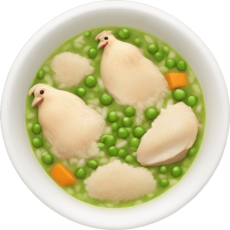 chicken and rice soup with peas emoji