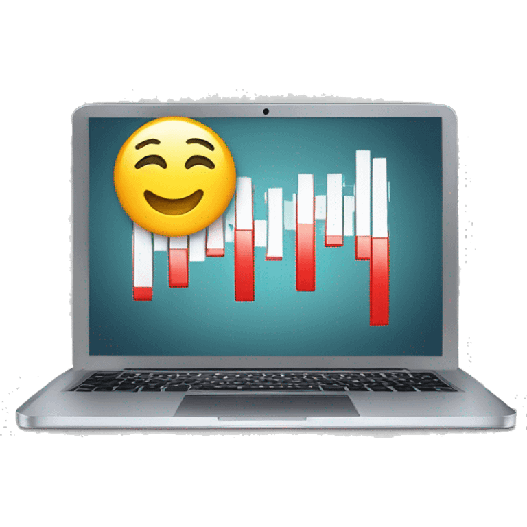 Forex Trading. It‘s the same like stock trading. A laptop with a chart emoji