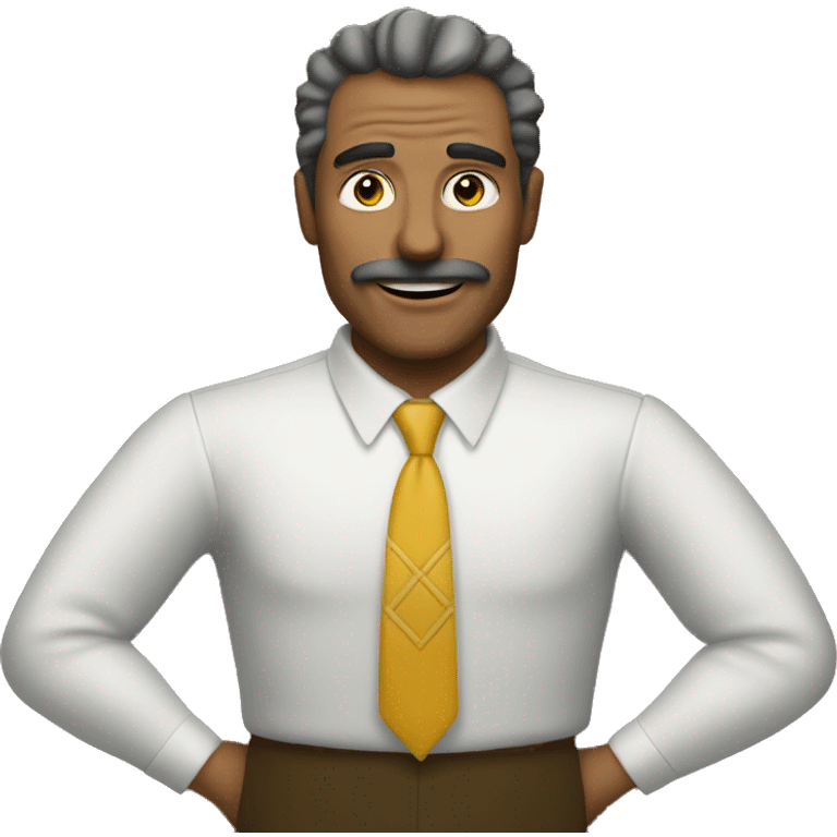 Hombre mayor happy with no moustache emoji