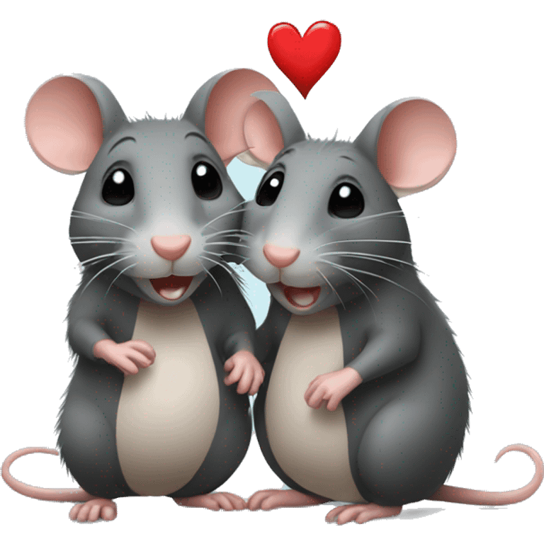 Two rats in love emoji