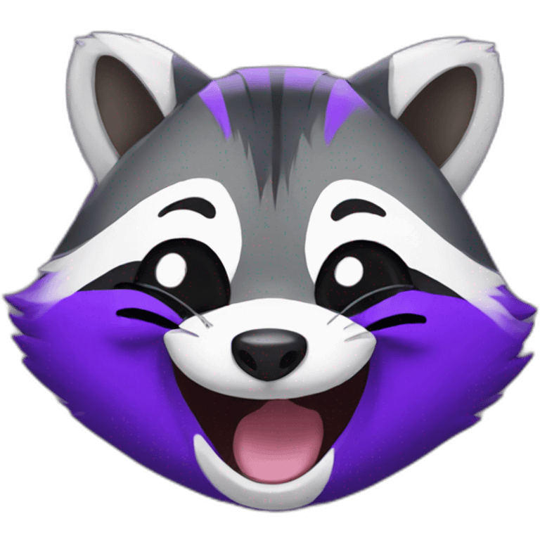 violet raccoon is laughing emoji