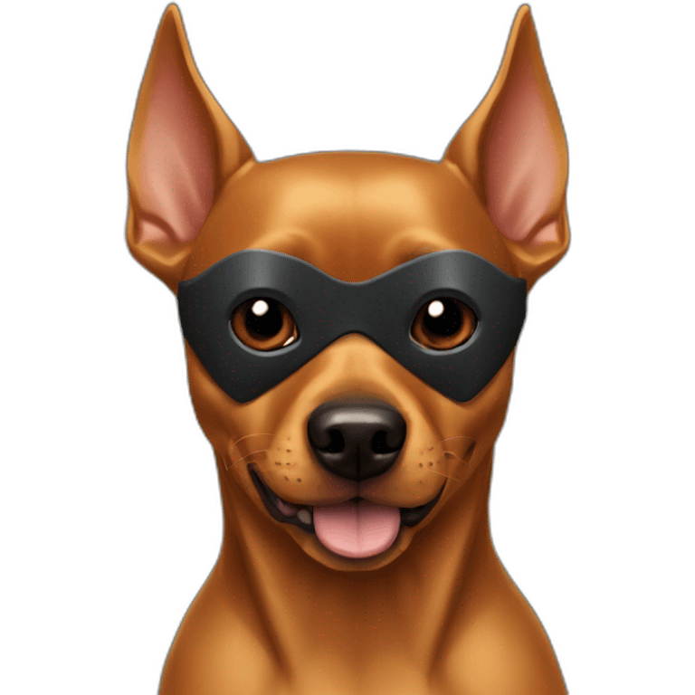 caramel-color-pinscher-dog-using-batman-mask emoji