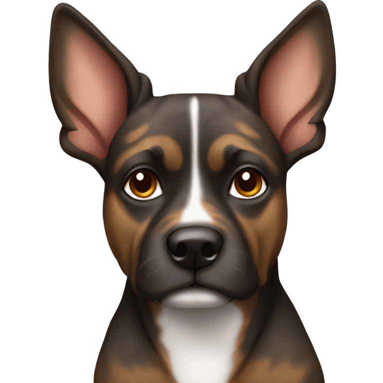 Brindle furry pointy ear dog emoji