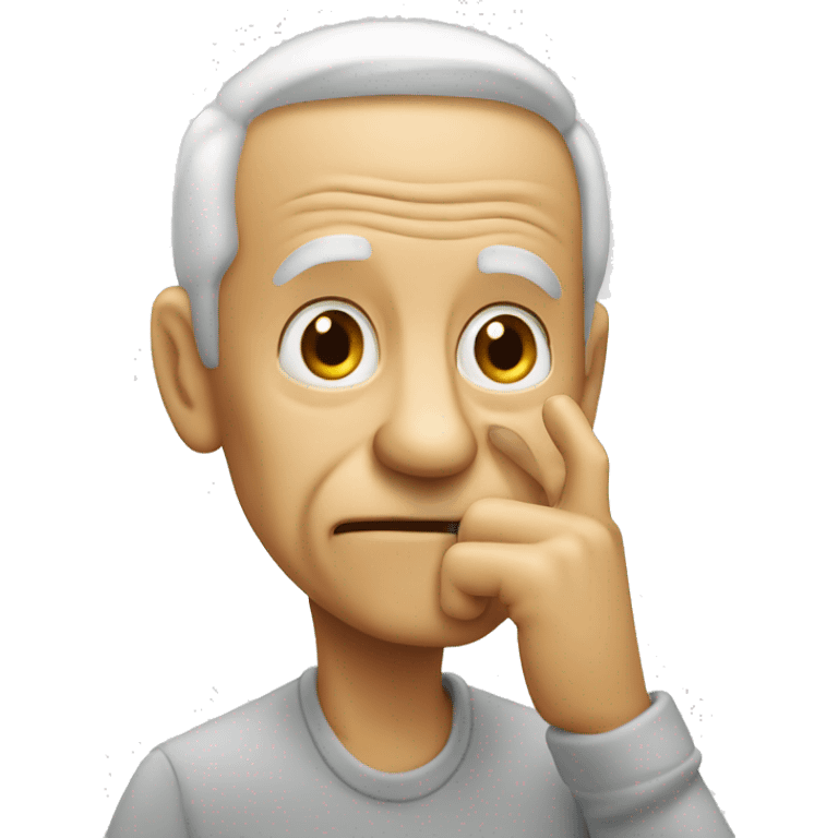 Old guy shhhh with finger emoji