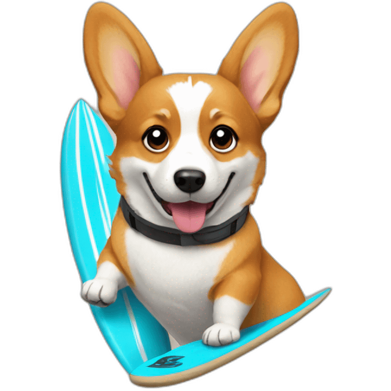 Surfing corgi emoji