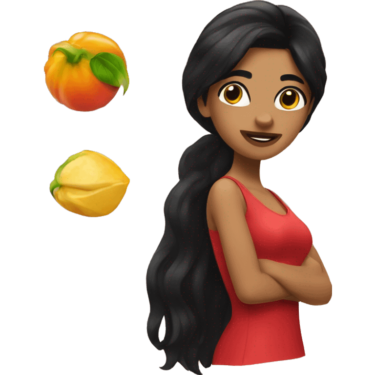 Salsa girl with black Hair emoji