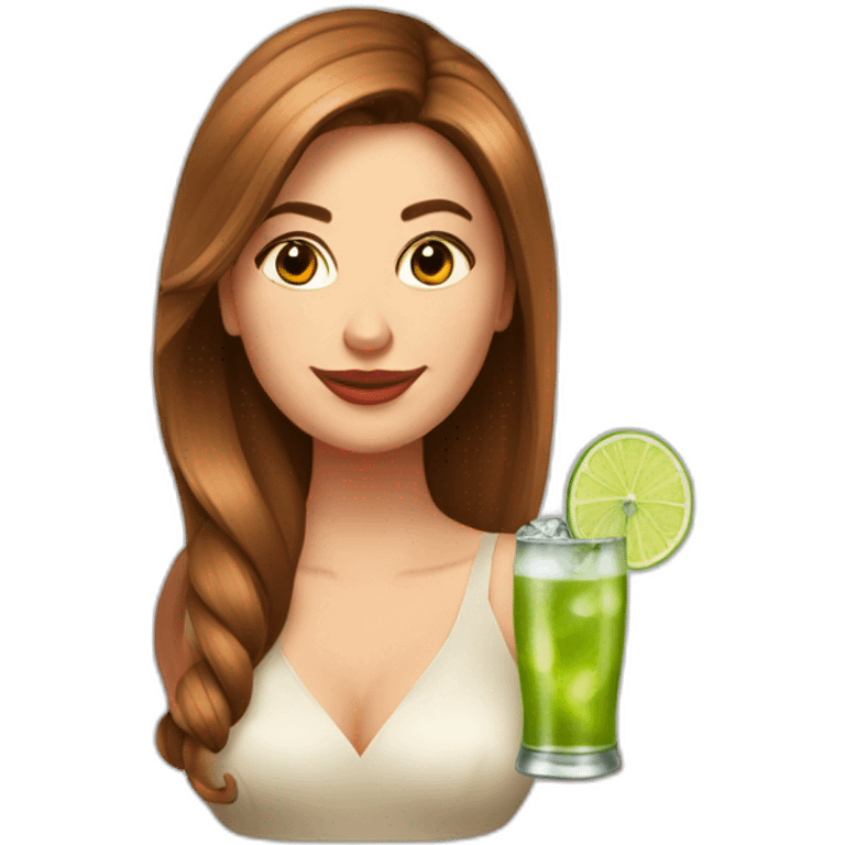 Belle femme boit un moscow mule emoji