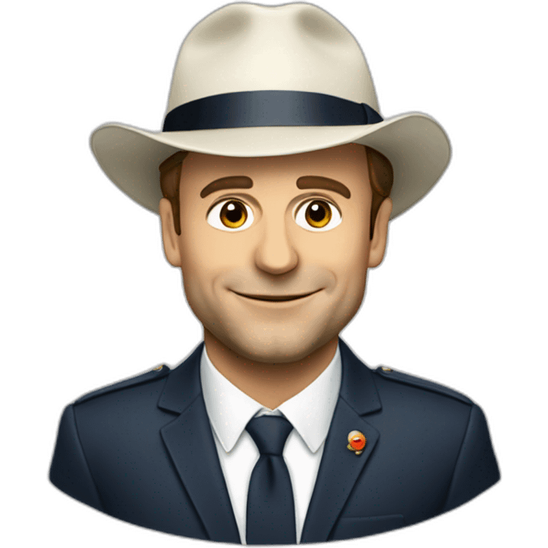 macron with hat emoji