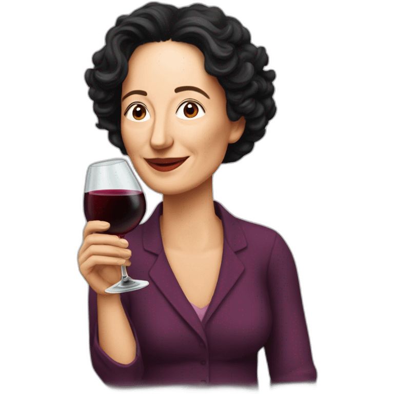 Femke Halsema drinking wine emoji