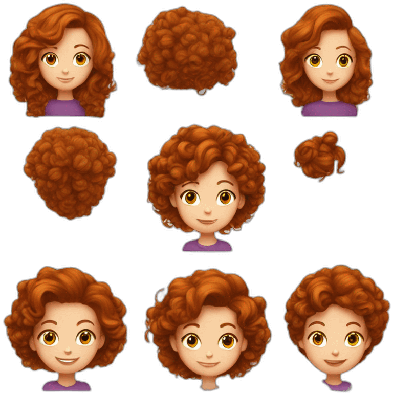 fille rousse avec garcon brun aux cheveux bouclés  emoji