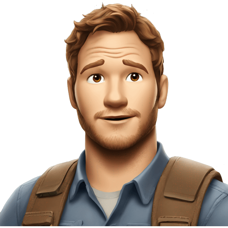 Chris pratt from Jurassic world full emoji