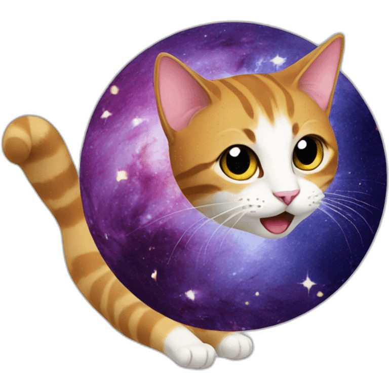 Cat playing with galaxy  emoji