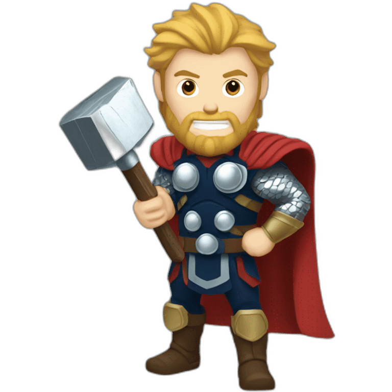 Thor holding his Stormbreaker hammer emoji