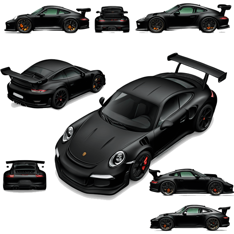 Fully All black Porsche gt3 rs emoji