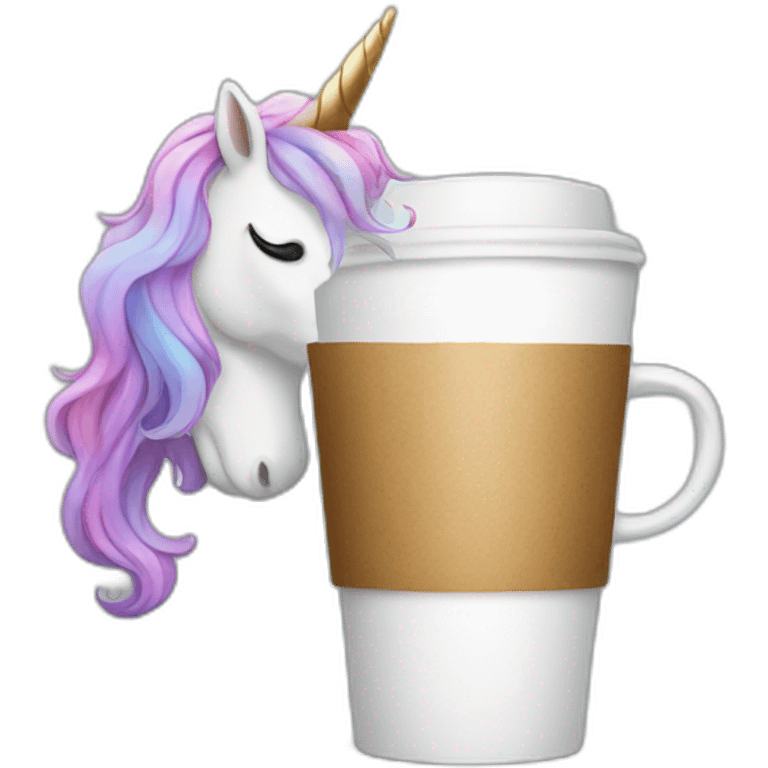 unicorn with coffee emoji