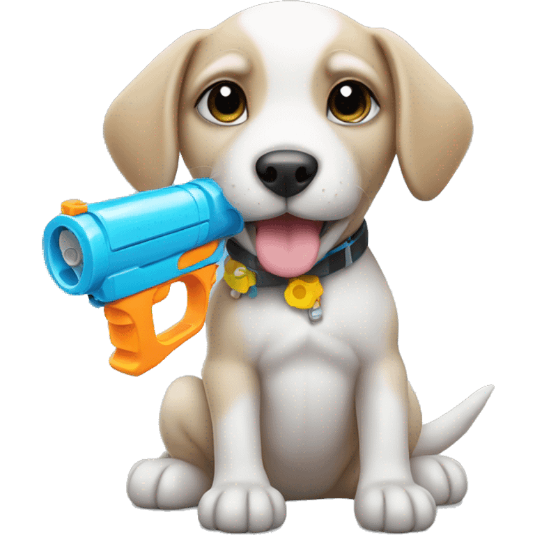 puppy with water gun emoji