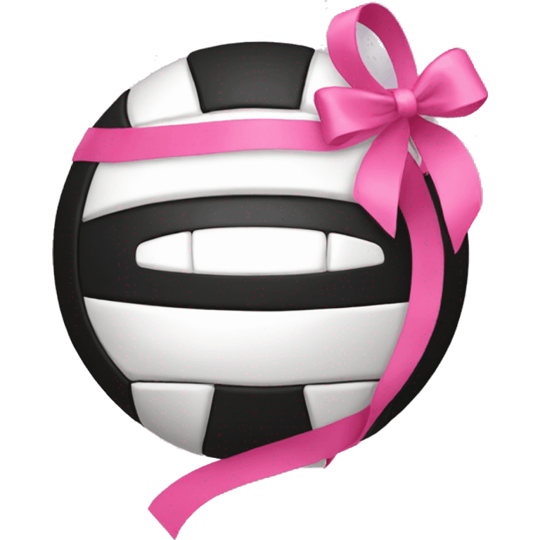 Volleyball with pink ribbon on it emoji