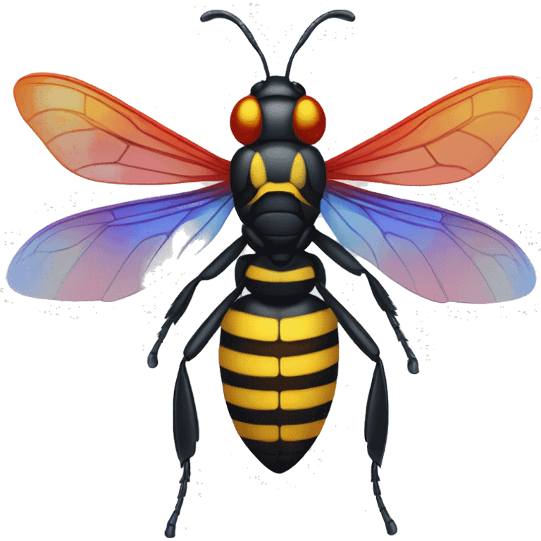 German black red yellow Wasp blue iridescent wings emoji