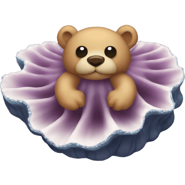 Teddy Bear in a Giant Clam emoji