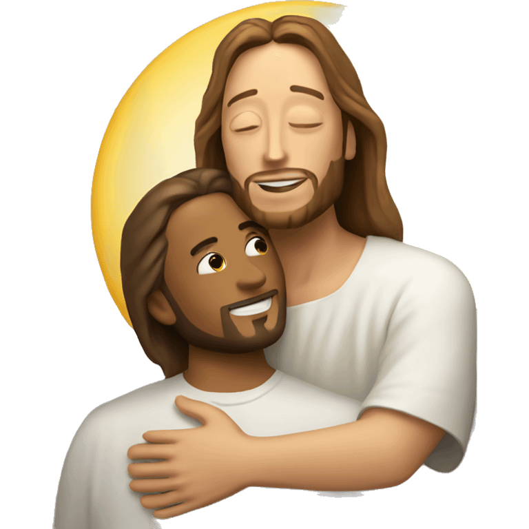 Jesus hugging Elon musk  emoji