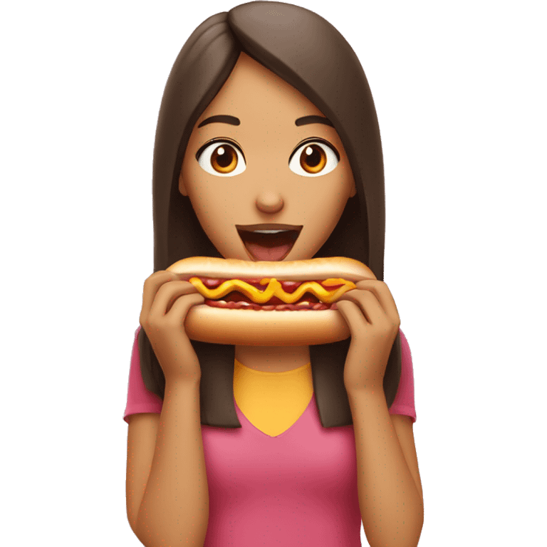 girl eating a hotdog  emoji