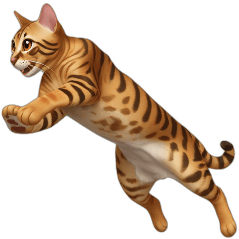 Bengal cat jumping  emoji