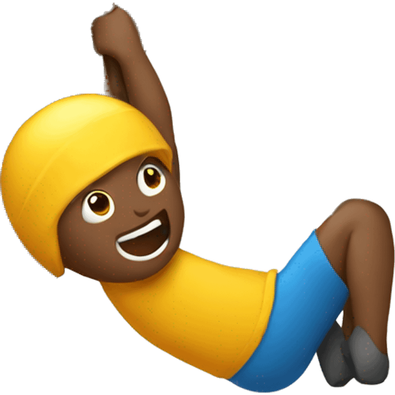 a person hanging off a cliff emoji