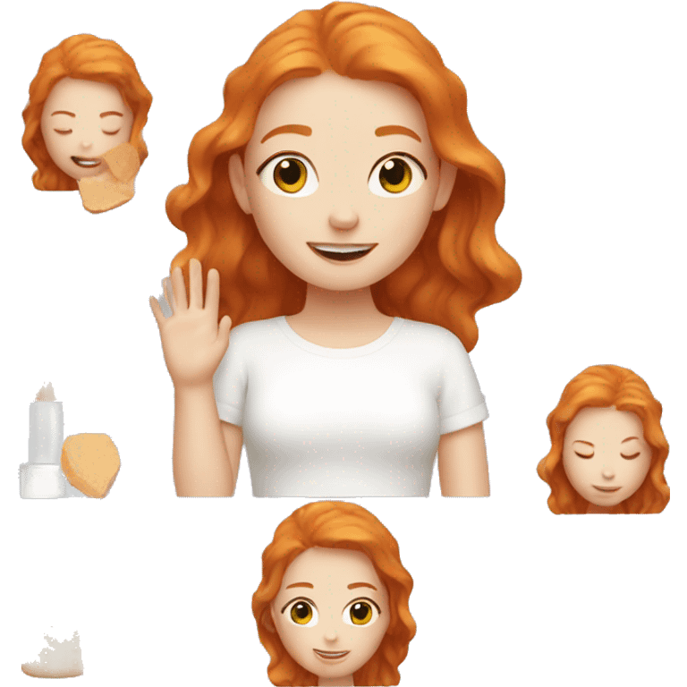 ginger girl doing skincare emoji