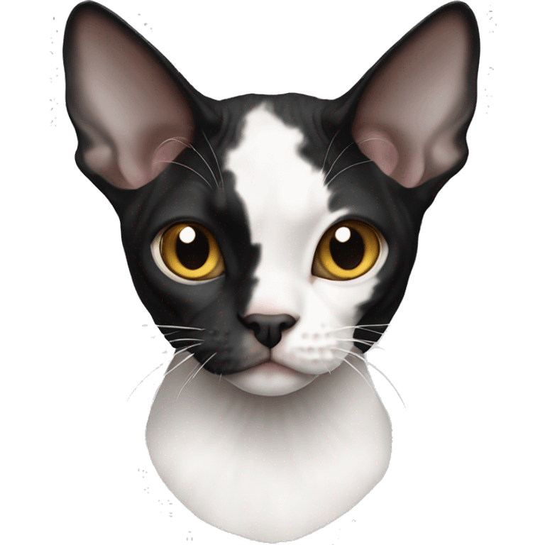 Black and white Devon Rex  emoji