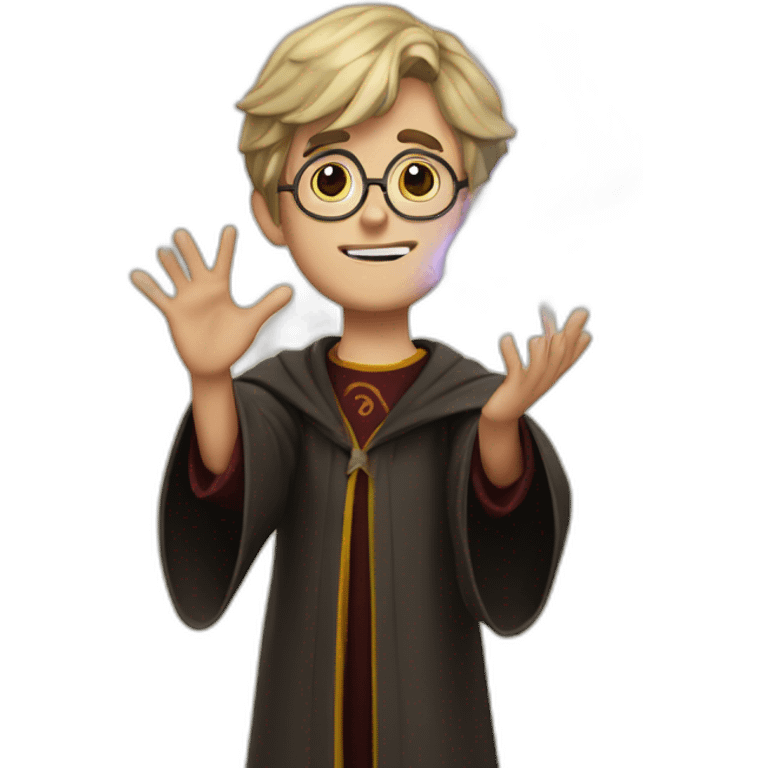 Harry Potter sending a spell emoji