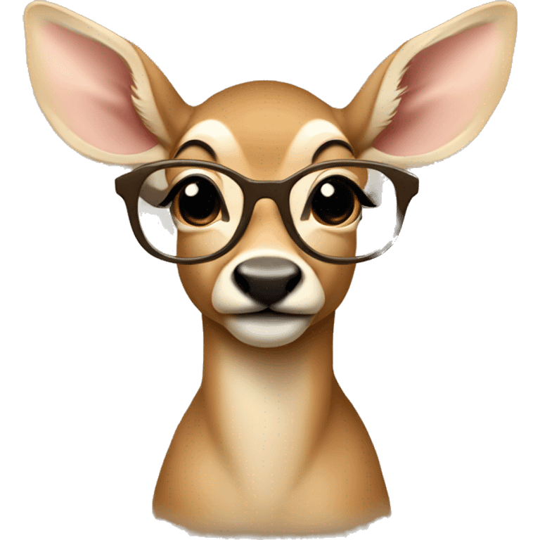 fawn with translucent beige round glasses emoji