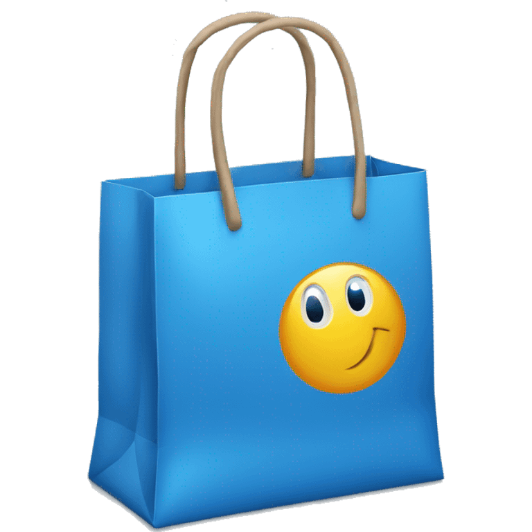 a blue shopping bag
 emoji