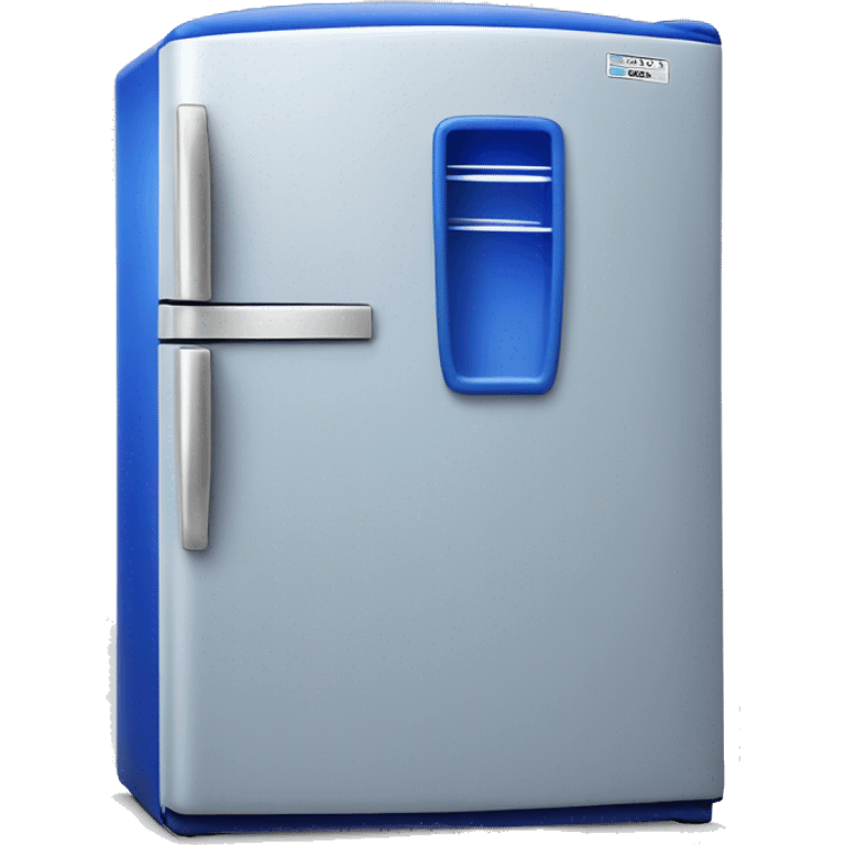 Realistic cobalt blue fridge isolated.  emoji