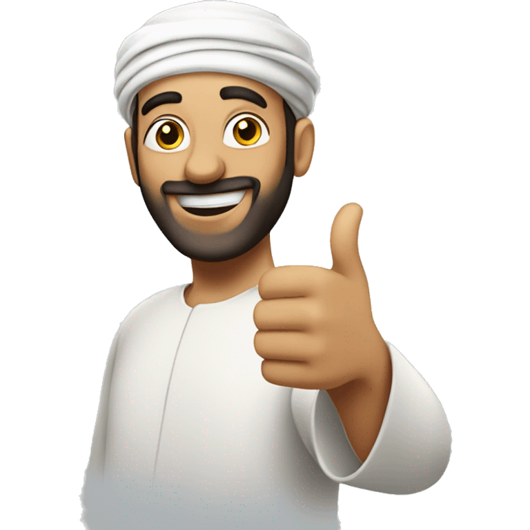 Smling Arabic man showing thumbs up  emoji