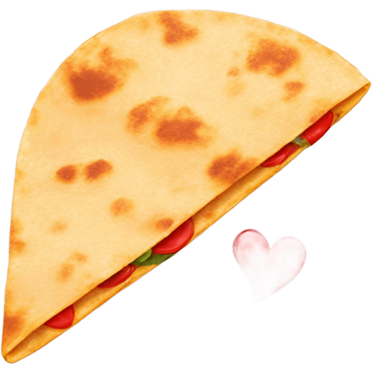 Quesadilla with a heart emoji