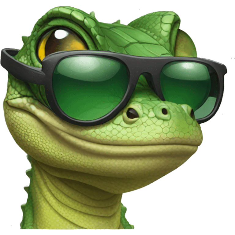 lizard head with sunglasses emoji