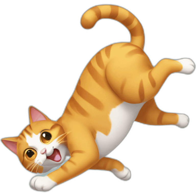 Falling cat emoji