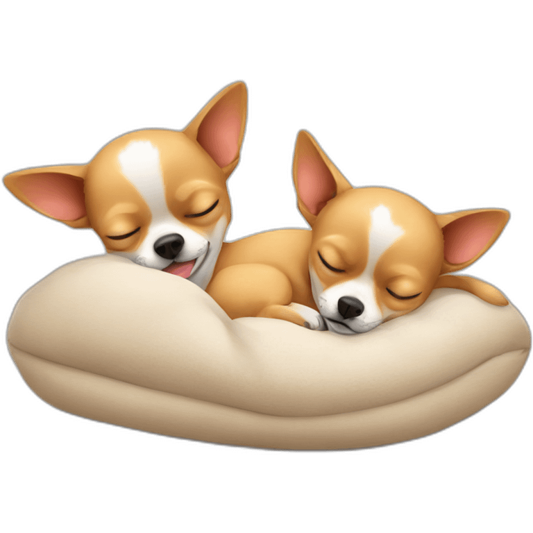 Two chihuahuas sleeping emoji