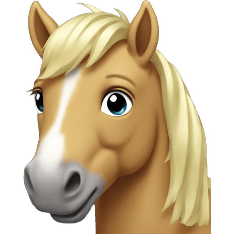 A pony’s body with a boy with blond hairs head  emoji