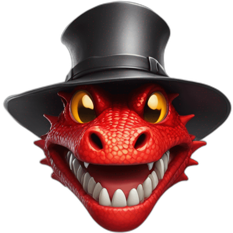 crazy-funny-cyberpunk-red-dragon-head-with-beautiful-smile-wearing-and-hat emoji