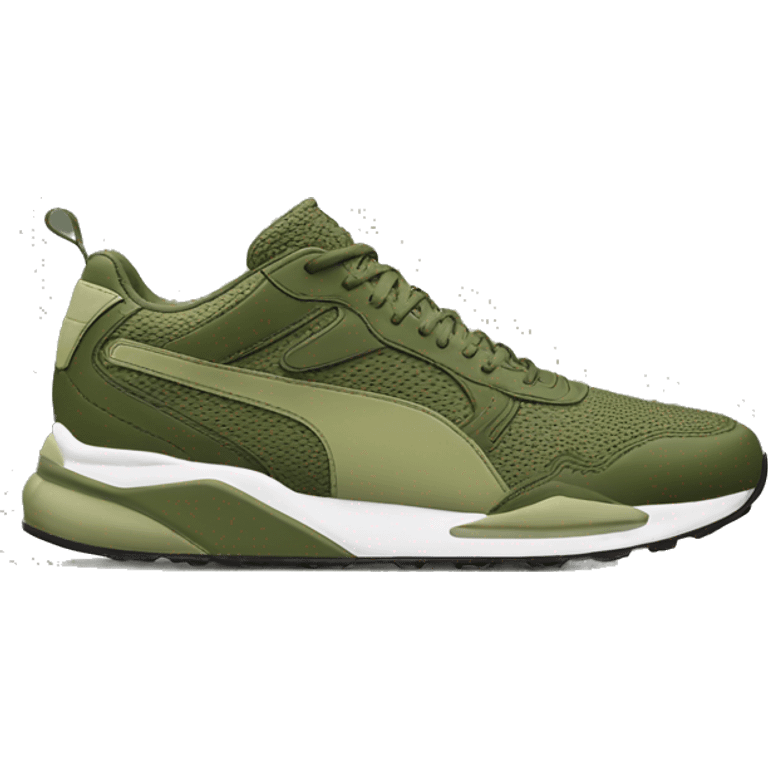 Olive green puma running shoe emoji