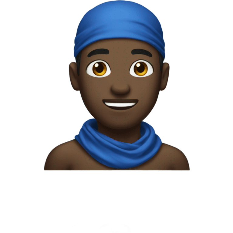 black guy wearing a blue bandana  emoji