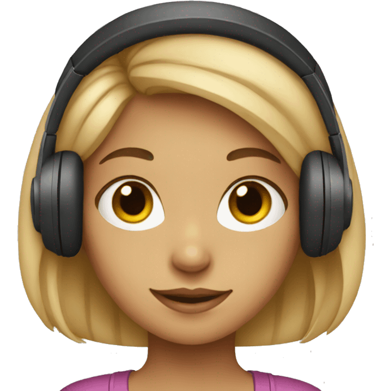 Girl with headphones  emoji