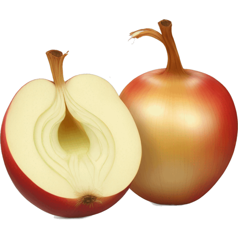 Apple and onion emoji