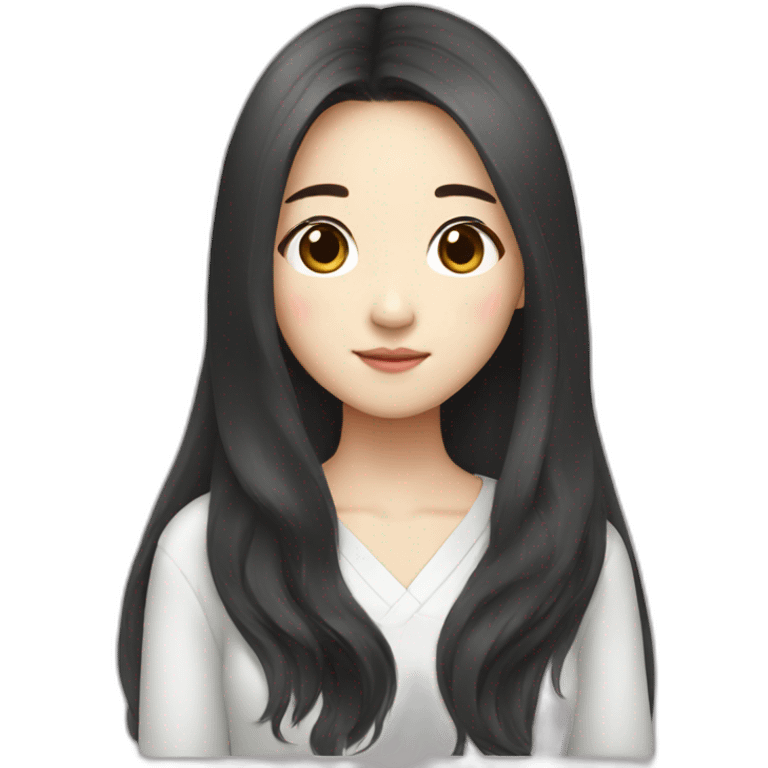 Korean girl with long hair emoji