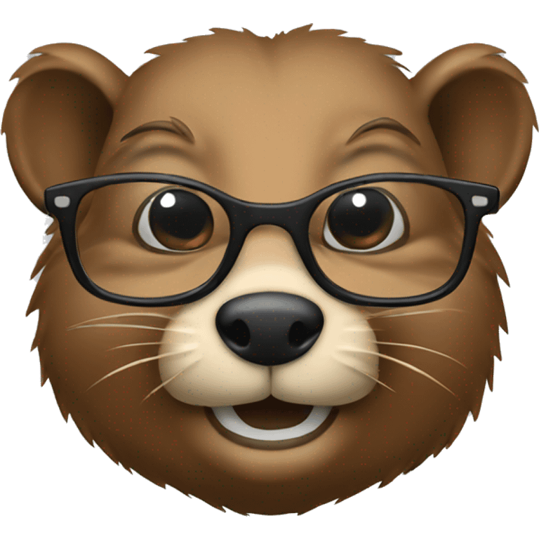 student beaver with glasses emoji