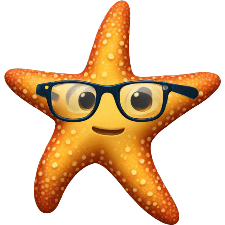 Sea star with glasses emoji