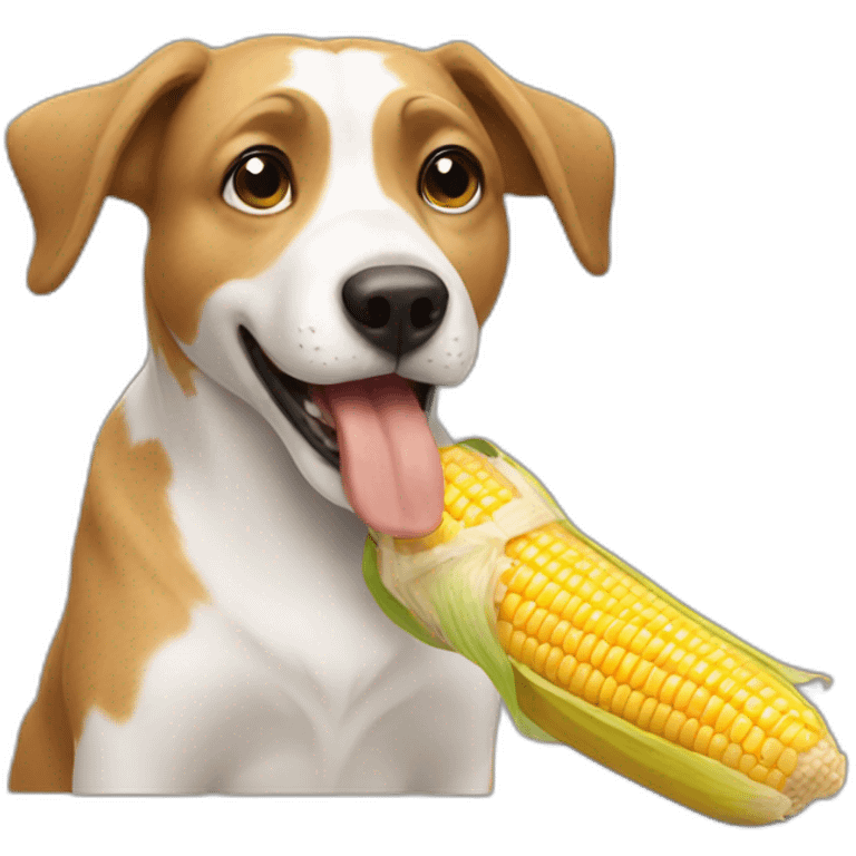 dog eating corn emoji