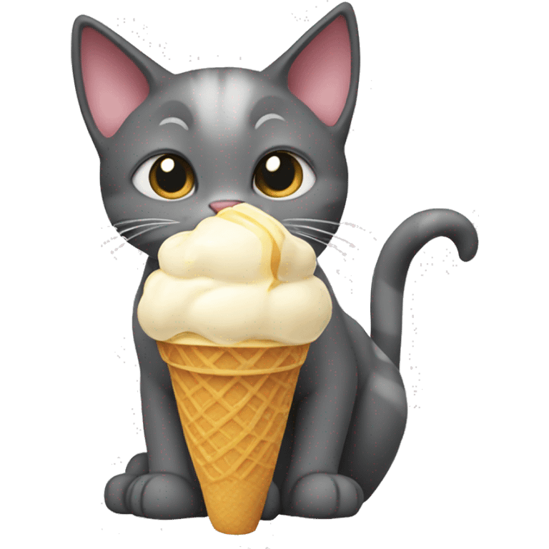 Cat eating ice cream emoji