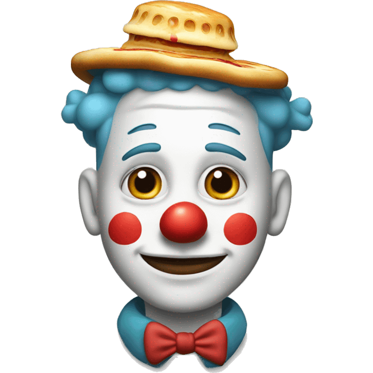 Clown with pancake on top of his head emoji